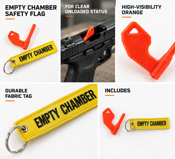 Chamber Safety Flags with EMPTY CHAMBER Tags (2 sets)