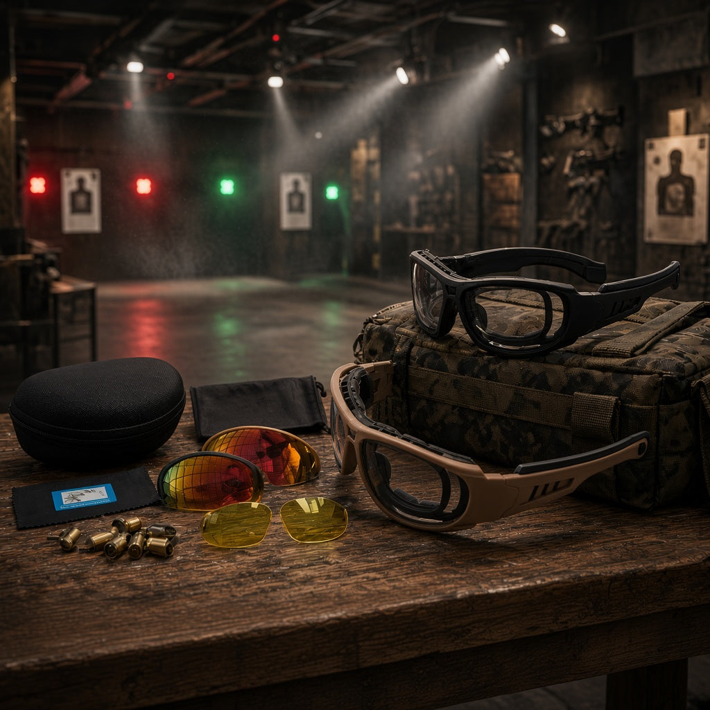 Tactical Wraparound Shooting Glasses – Impact-Resistant, Dust-Sealed