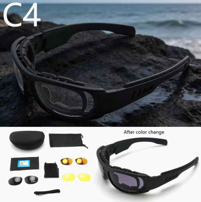 Tactical Wraparound Shooting Glasses – Impact-Resistant, Dust-Sealed