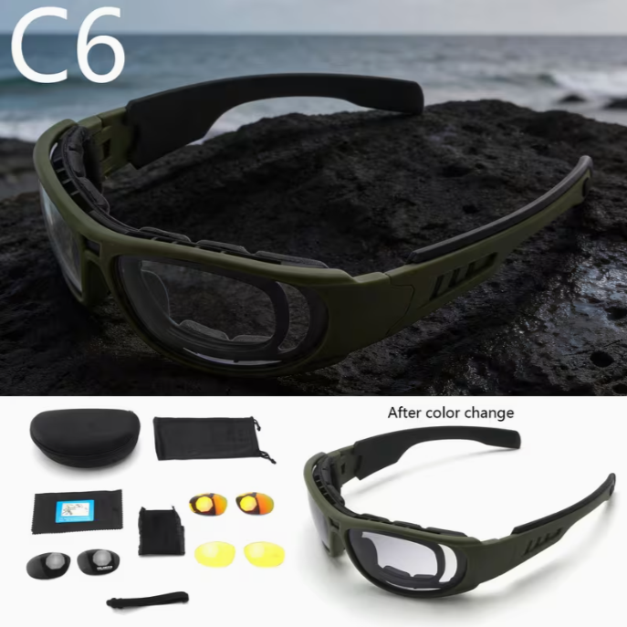 Tactical Wraparound Shooting Glasses – Impact-Resistant, Dust-Sealed