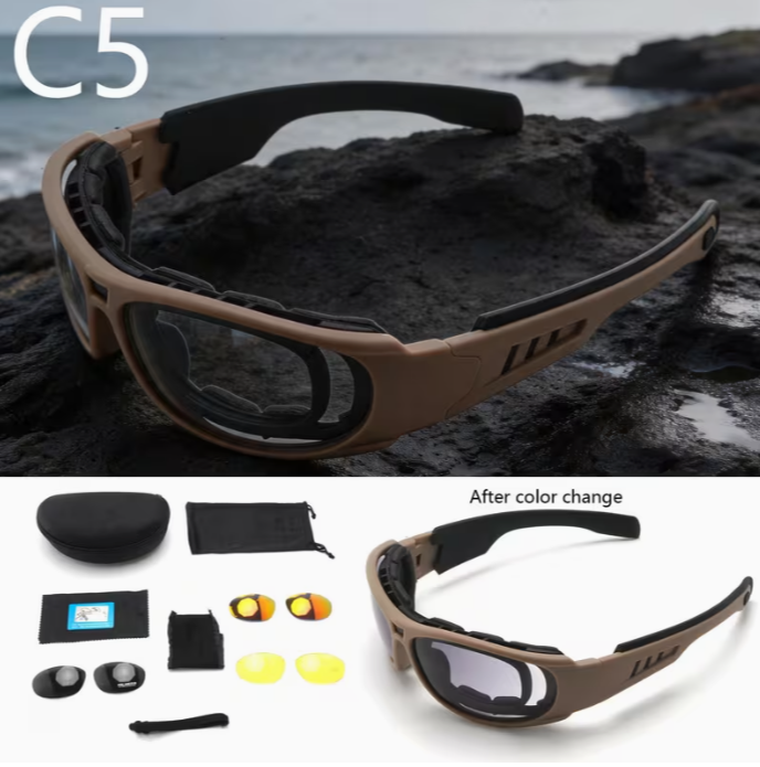 Tactical Wraparound Shooting Glasses – Impact-Resistant, Dust-Sealed