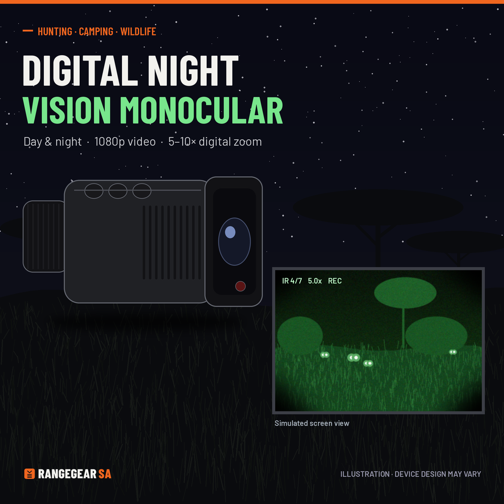 Digital Night Vision Monocular – 1080p, 5–10× Zoom, IR